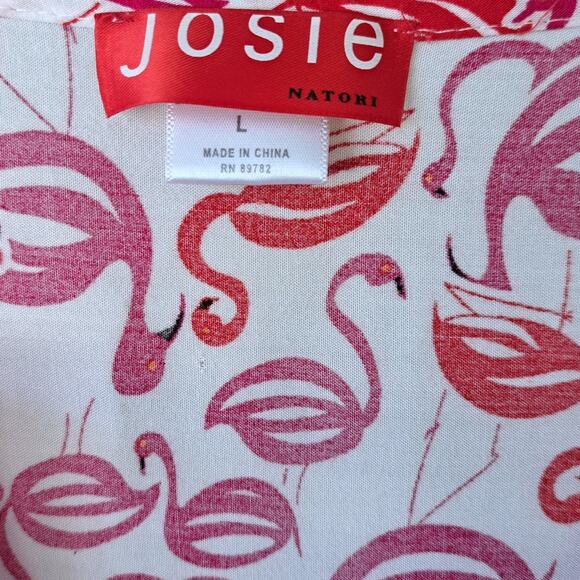 Josie Natori Flamingo Print Flamenco Sleepshirt Size Large - Picture 4 of 8